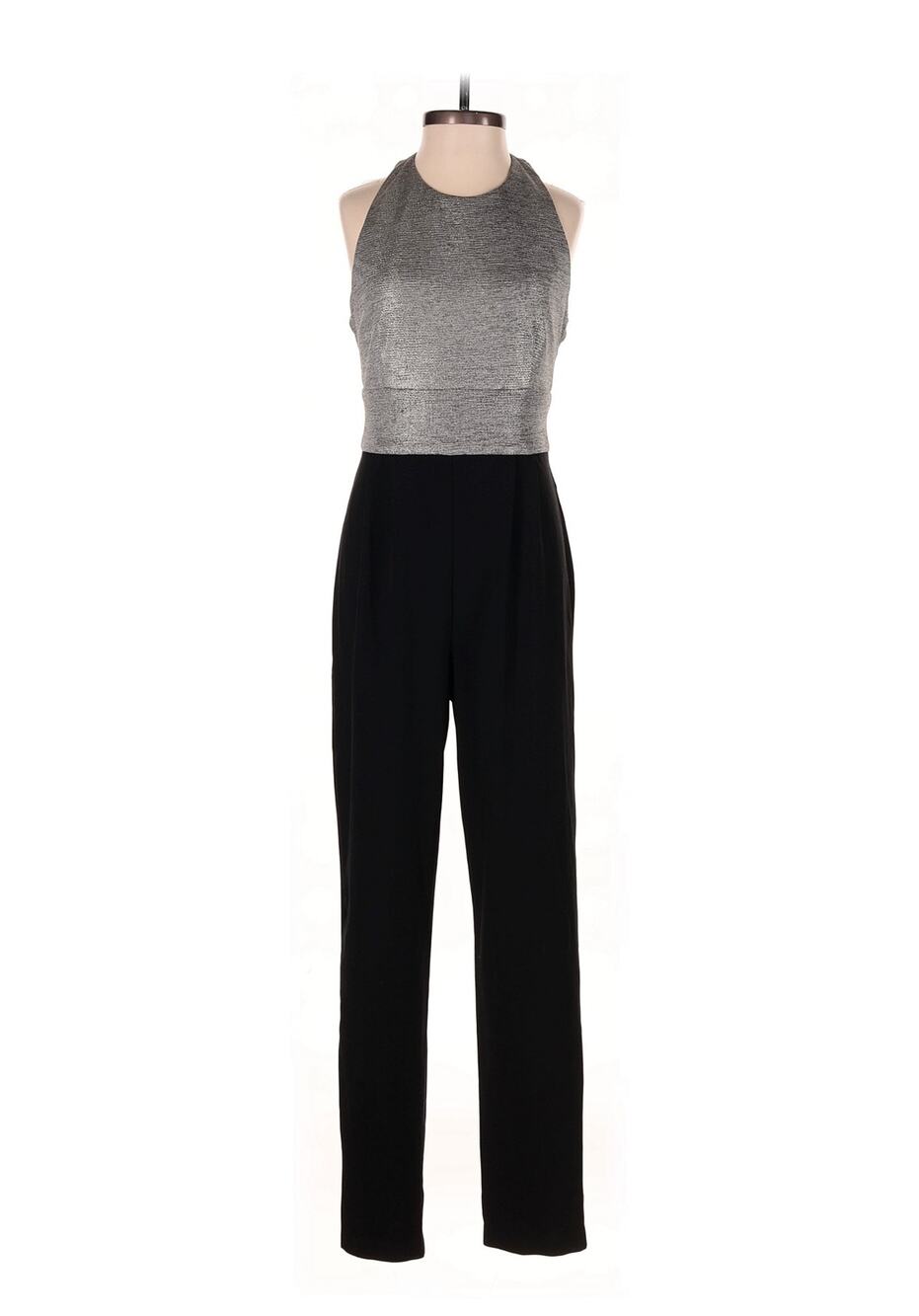 SZ 0 Hutch Silver & Black Jumpsuit Romper
